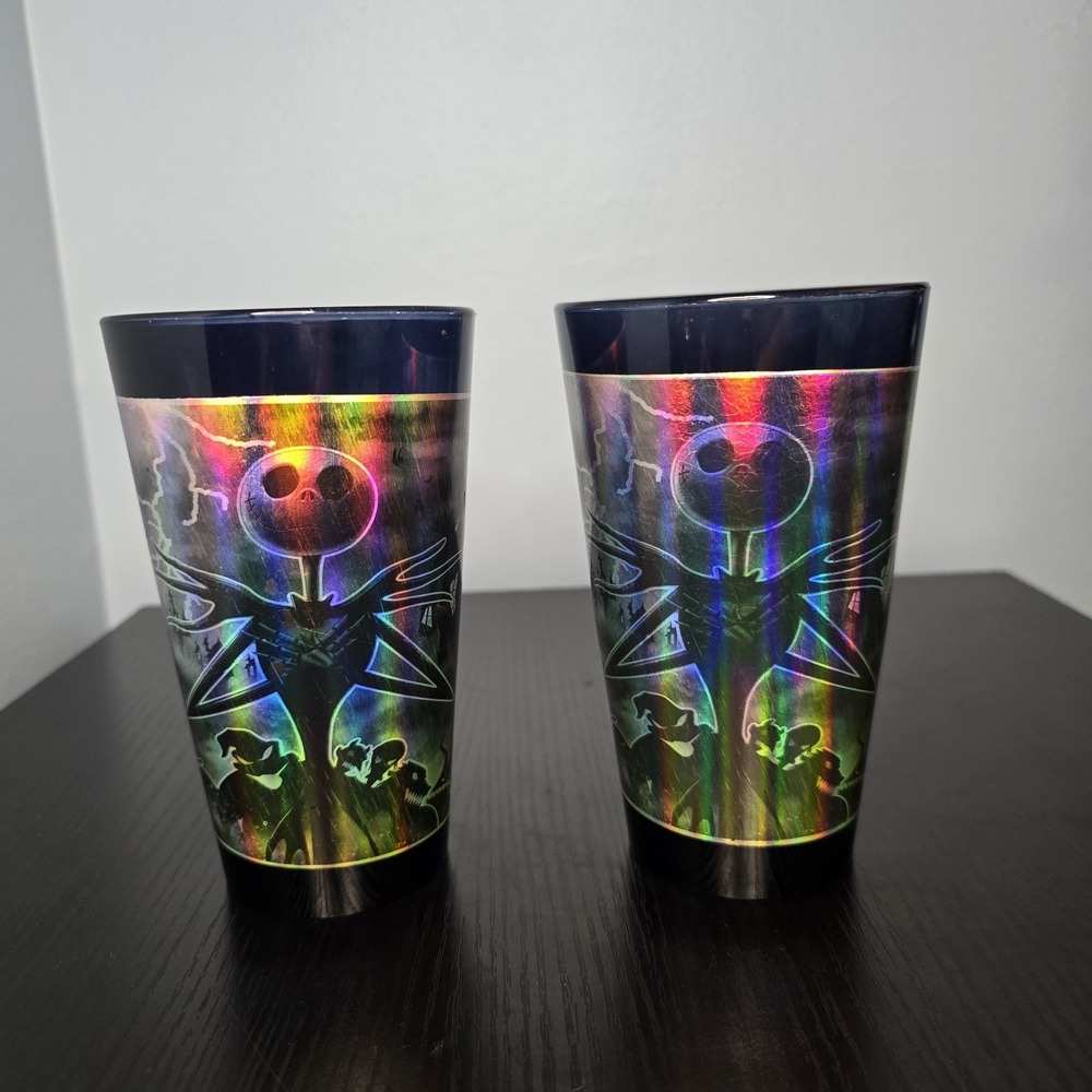 Vintage‎ Nightmare Before Christmas Cups Set 2 Walgreens Holo Jack Skellington - Picture 2 of 8
